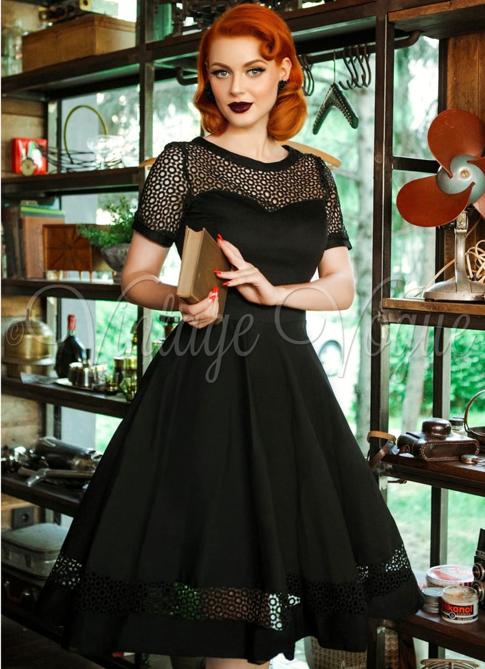 Belsira 50er Jahre Vintage Pin-Up Swing Kleid mit langen
