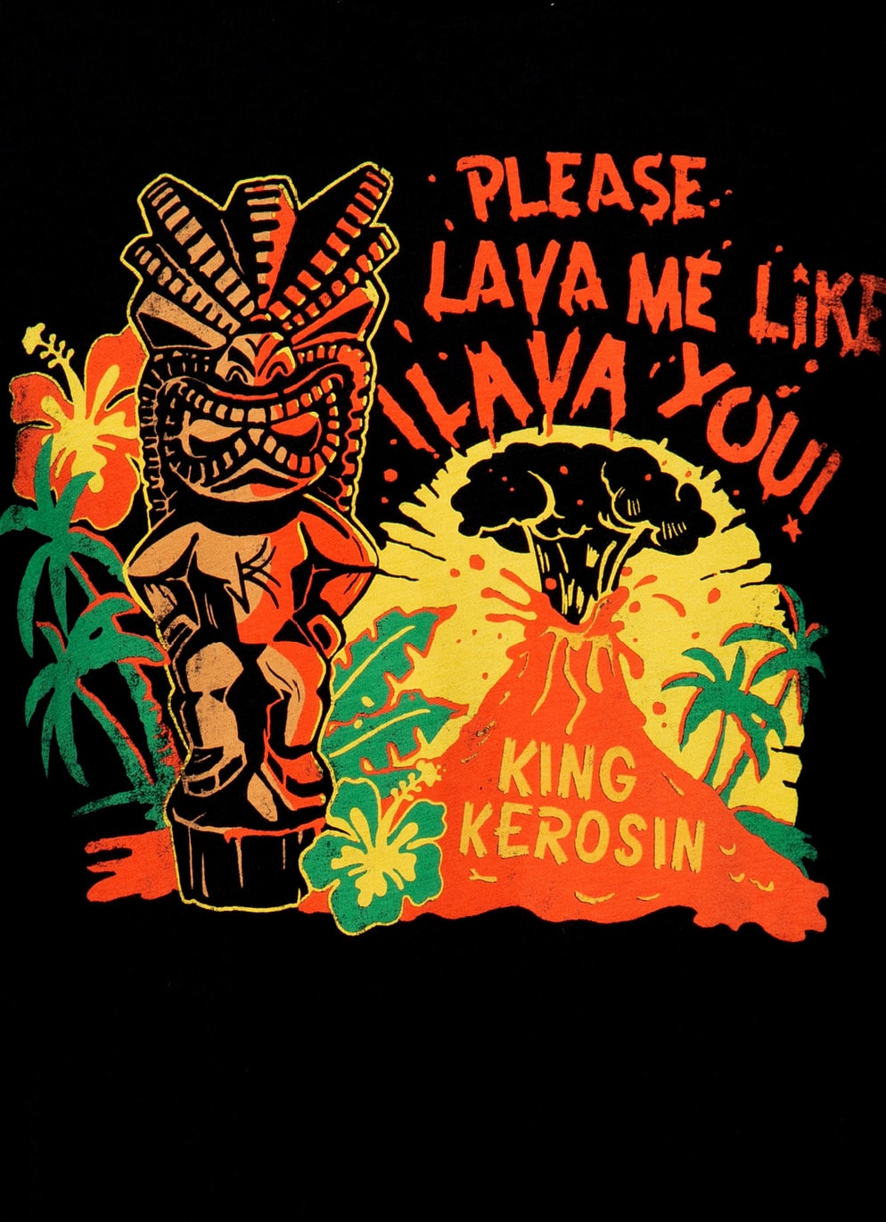 King Kerosin 50er Jahre Retro Rockabilly Herren T-Shirt Lava You in Schwarz KKU31008-200