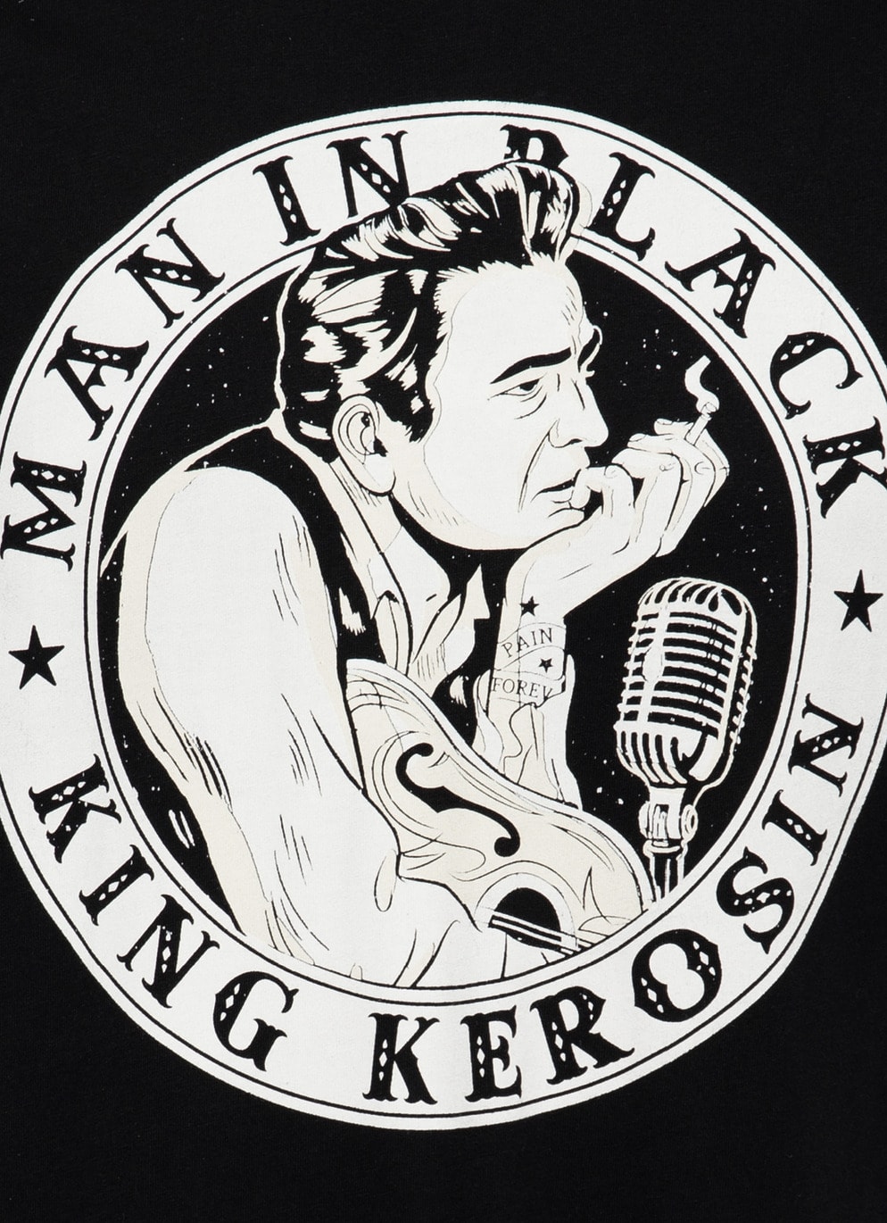 King Kerosin 50er Jahre Retro Rockabilly Herren T-Shirt Man in Black in Schwarz KKU31006-200