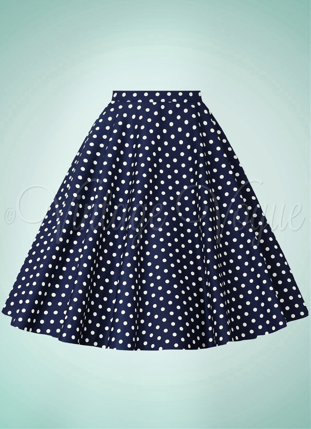 Banned 50er Jahre Retro Vintage Rockabilly High Waist Polka Dots Punkte Tellerrock Dot Days Skirt in Blau Navy Dunkelblau weiß gepunktet SK25567