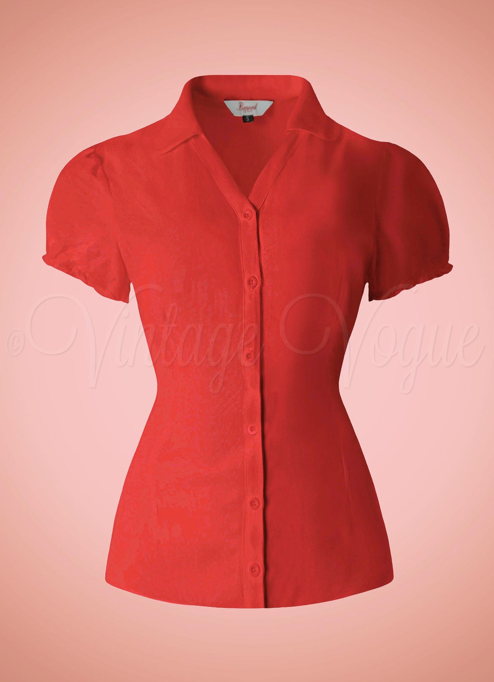 Banned Banned Retro Vintage Basic Bluse Jane Blouse in Rot BL14147-RED