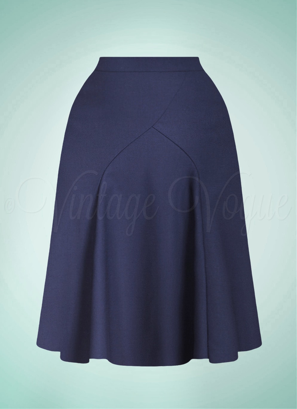 Banned Retro Vintage Basic A-Linie Swing Rock Carol Panel Skirt in Navy Blau Dunkelblau SK25514