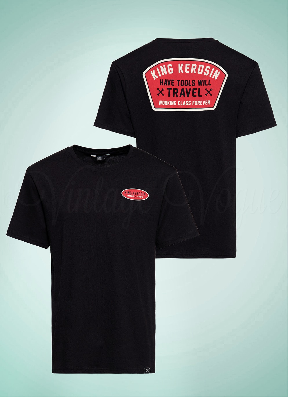 King Kerosin 50er Jahre Vintage Retro Rockabilly Herren T-Shirt Have Tools in Schwarz KKU41076-200