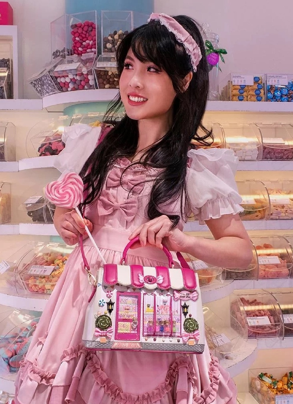 Vendula London Retro Handtasche "Old Sweet Shop Mini Grace Bag” in Pink