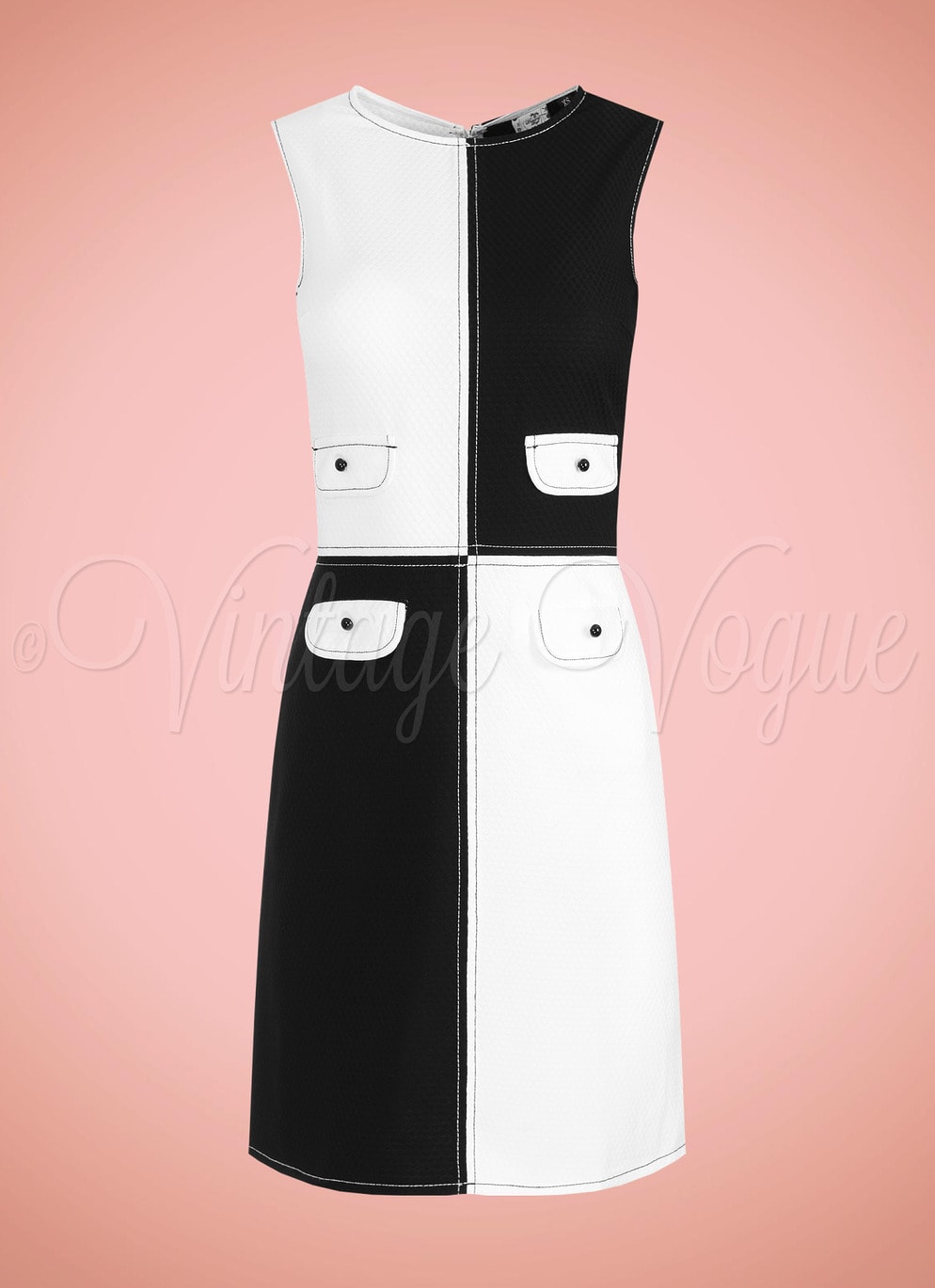 Banned Retro 60er Jahre Etui Mini Kleid Dylan Mod Dress in Schwarz & Weiß 60er Jahre 60's 1960er Damenkleid Mod Twiggy Colour Block