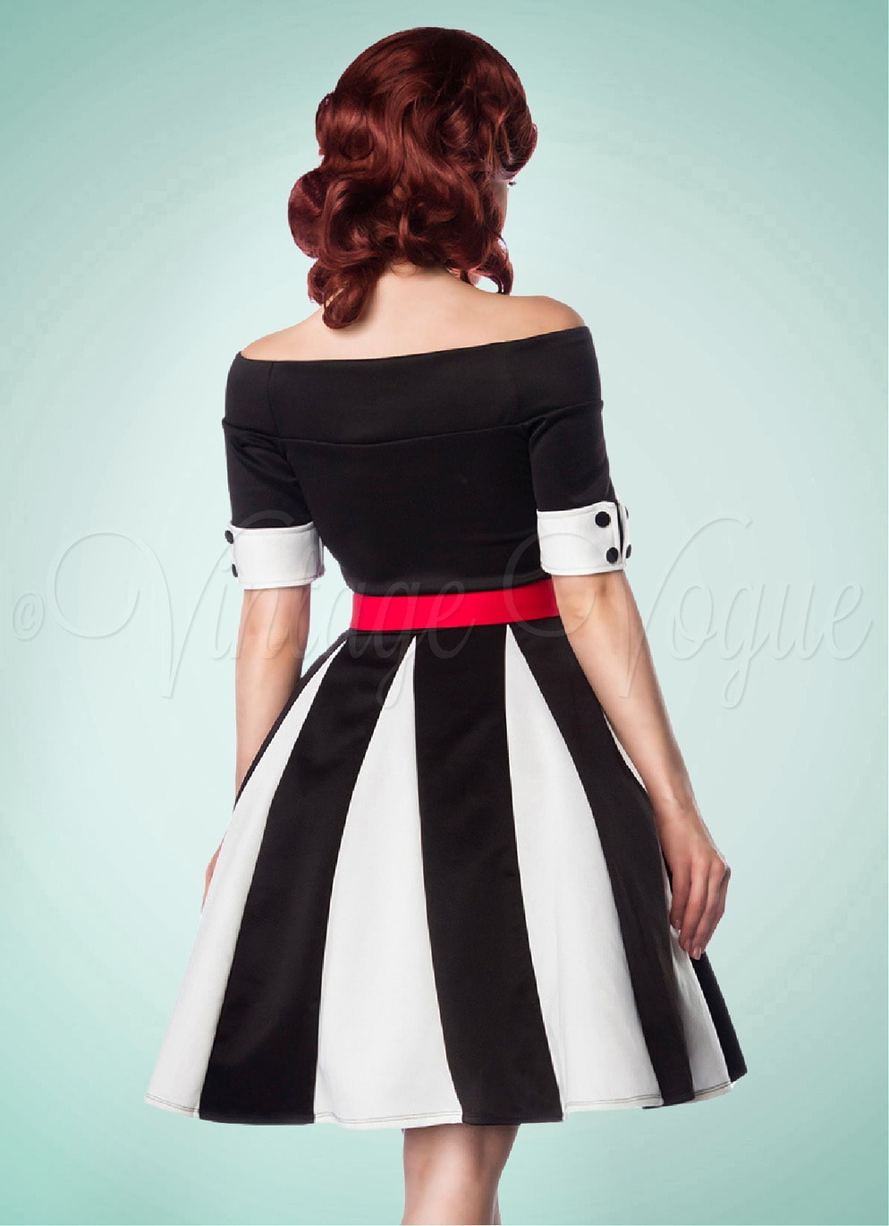 Belsira 50er Jahre Retro Rockabilly 2-Tone Swing Kleid in Schwarz Weiß 50er Jahre Petticoat Damenkleid Dress Jive Lindy Hop Damen Kleid