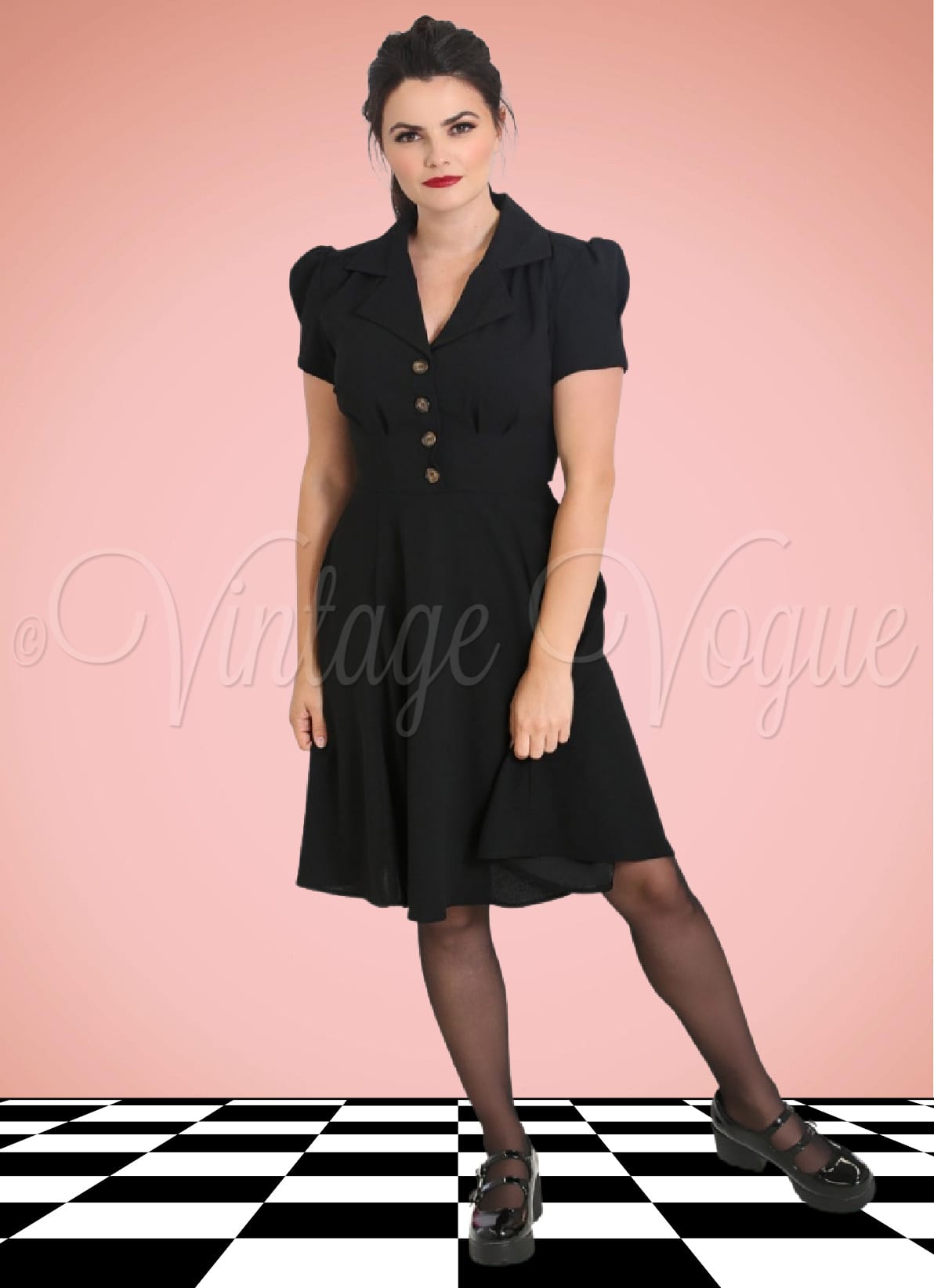 Hell Bunny 40's Retro Vintage Swing A-Linie Kleid 