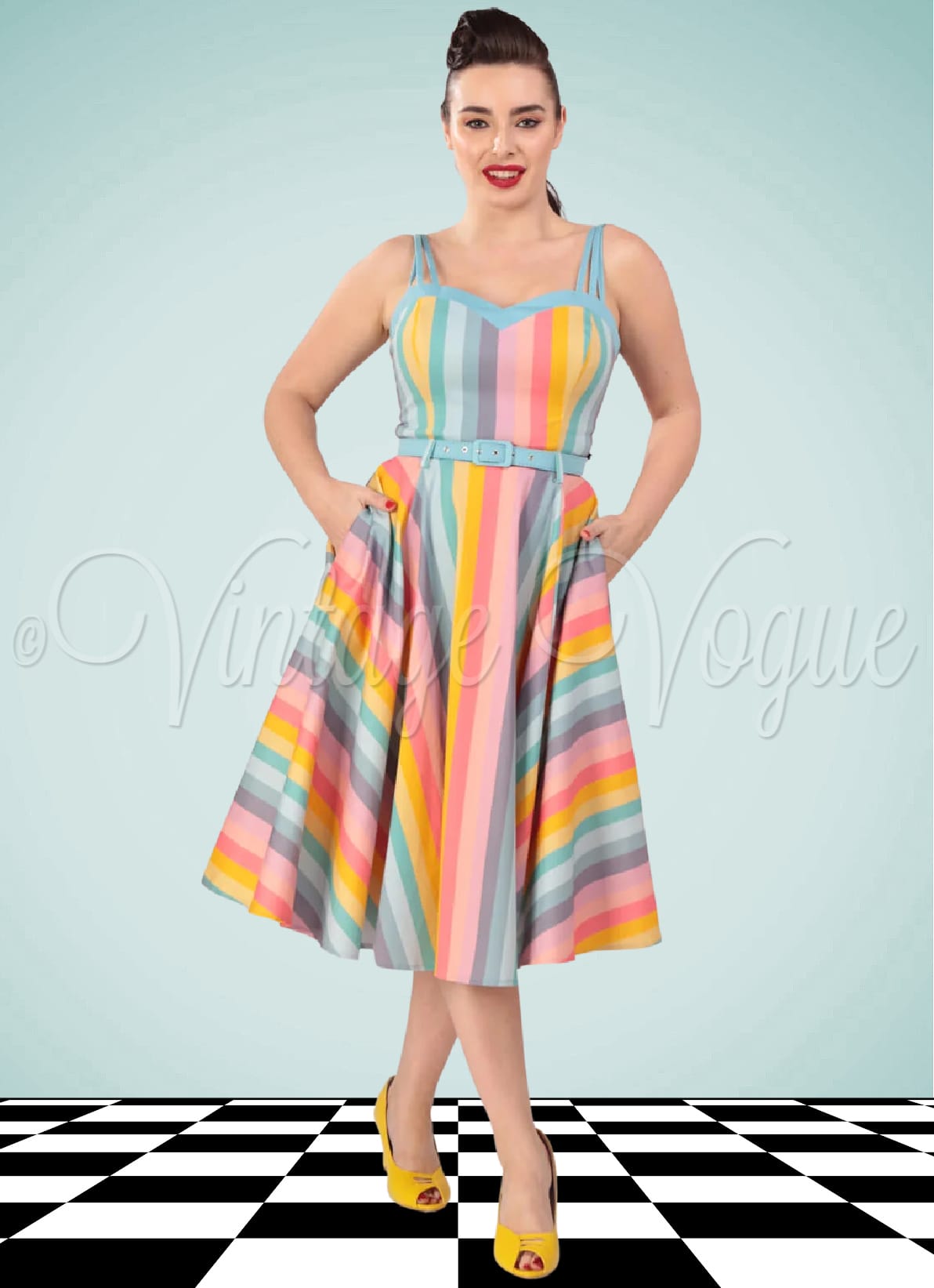 Collectif nova rainbow dress best sale