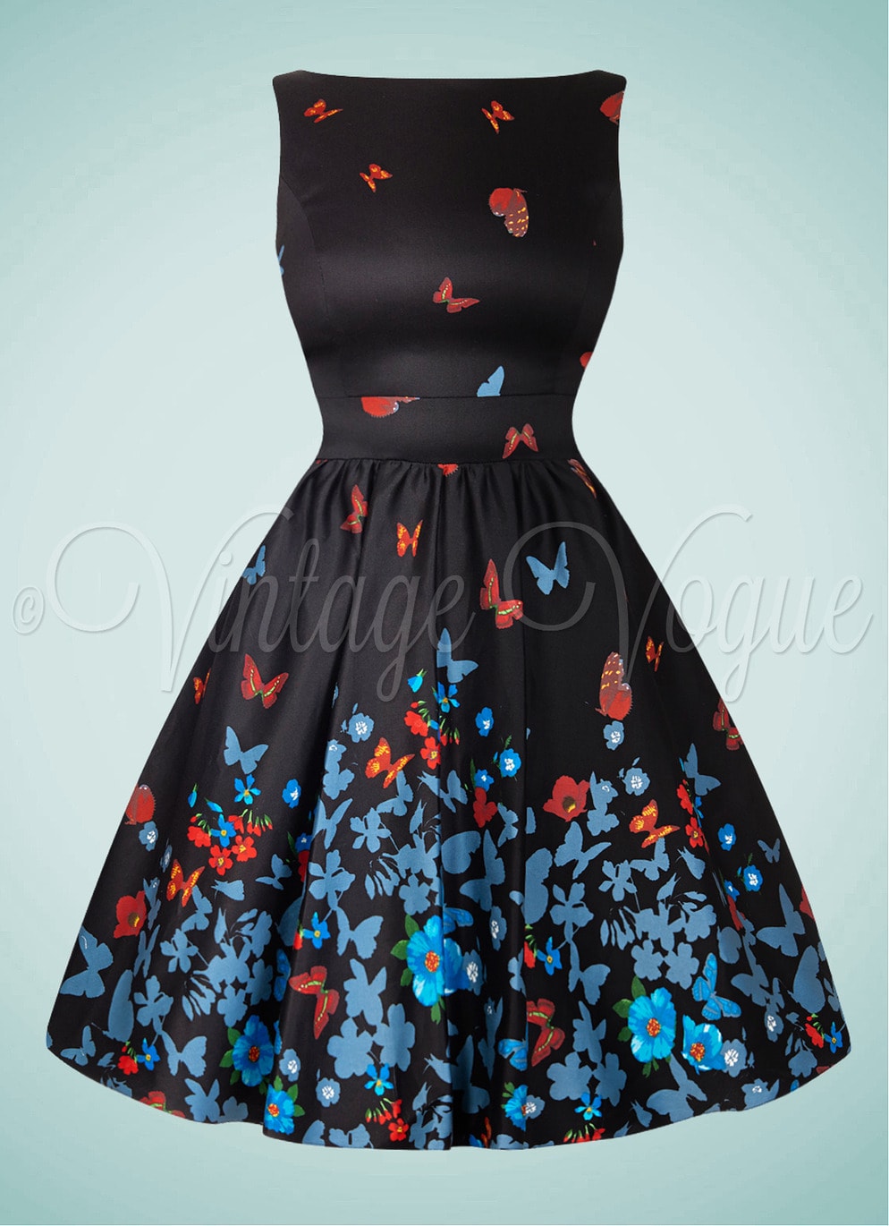 50er Jahre Petticoat Damenkleid Dress Blumen Rosen Geblümt Hochzeitsgast Sommerkleid