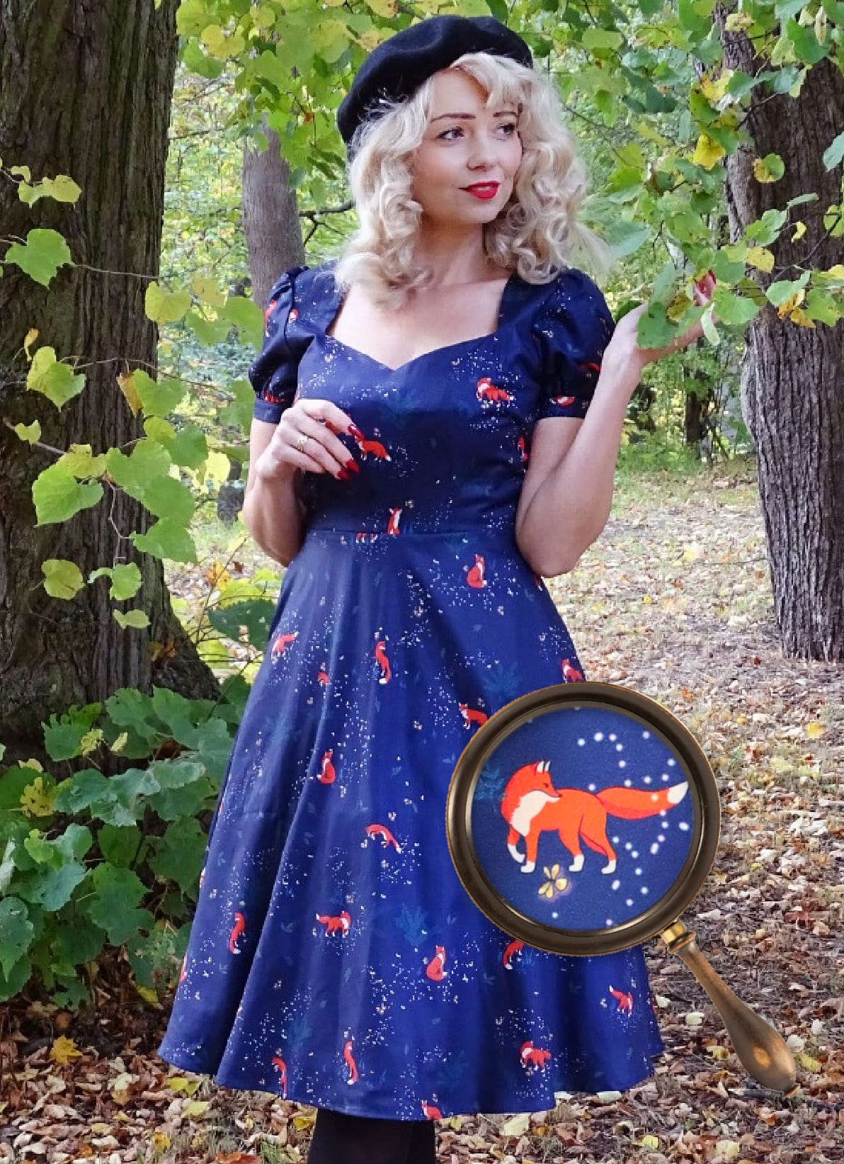 Voodoo Vixen 50's Retro Vintage Fuchs Swing Kleid 