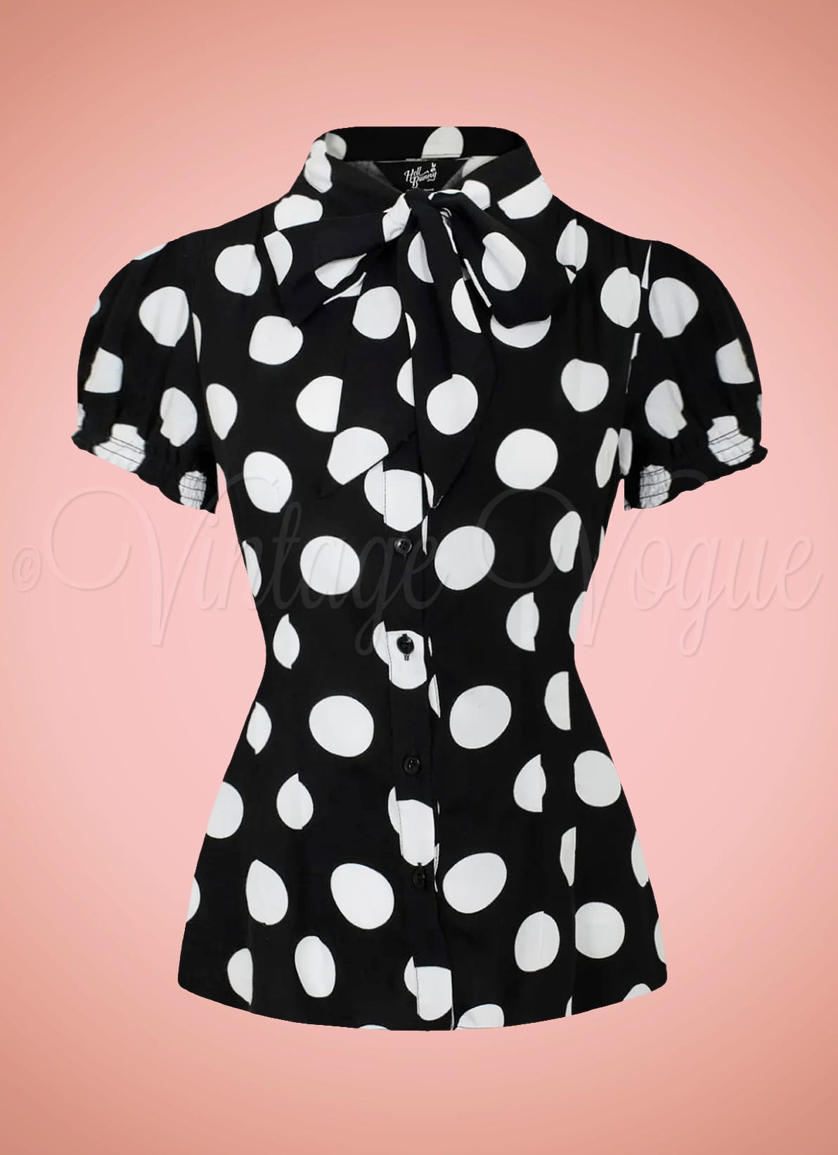 Black polka dot blouse online