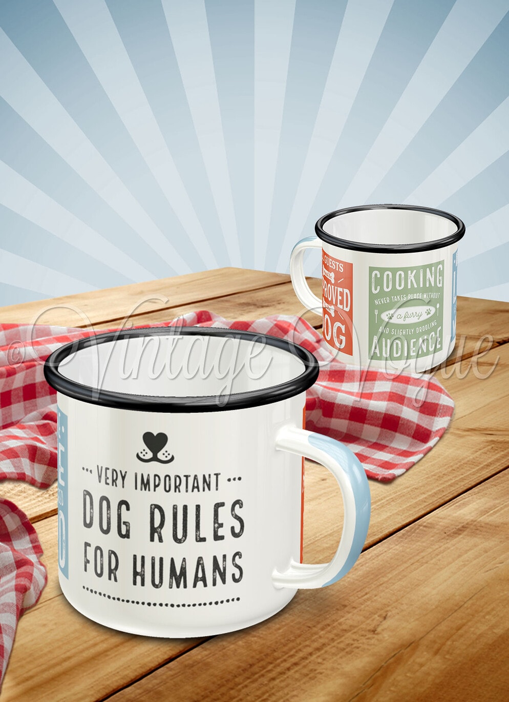 Nostalgic Art Retro Emaille Becher Dog Rules for Humans